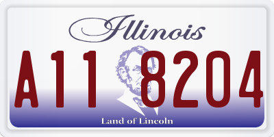 IL license plate A118204