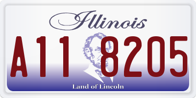 IL license plate A118205