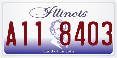 IL license plate A118403