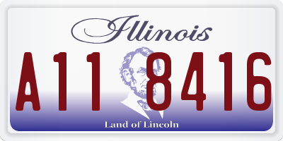 IL license plate A118416