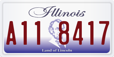 IL license plate A118417