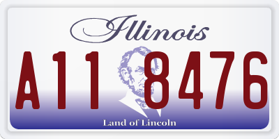 IL license plate A118476