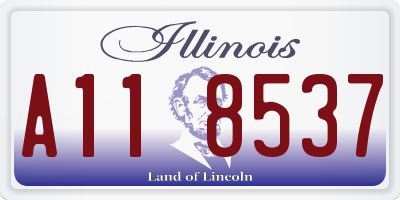 IL license plate A118537