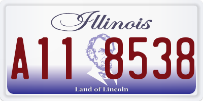 IL license plate A118538