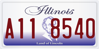 IL license plate A118540