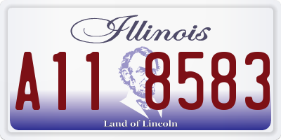 IL license plate A118583