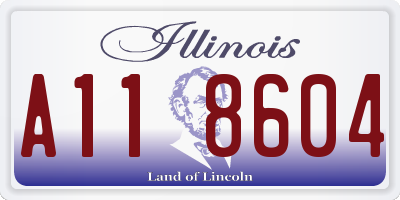 IL license plate A118604