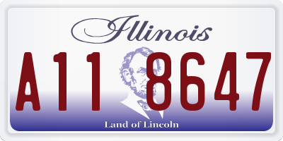 IL license plate A118647