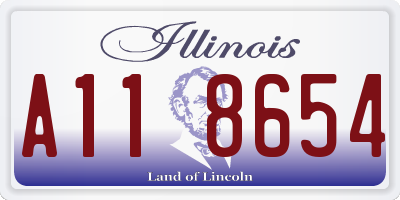 IL license plate A118654