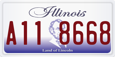 IL license plate A118668
