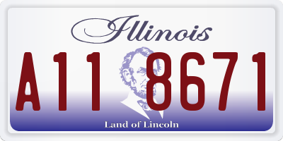 IL license plate A118671