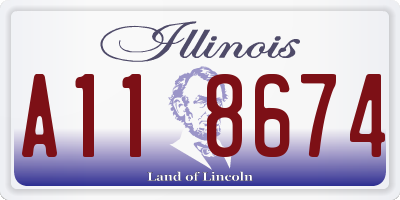 IL license plate A118674