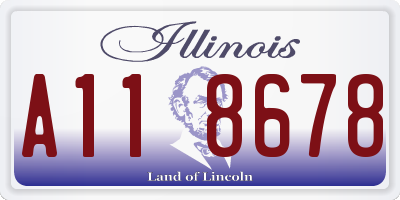IL license plate A118678