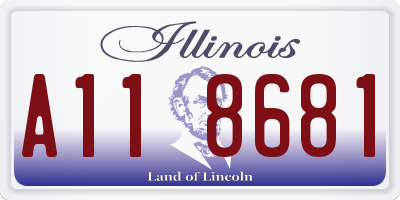 IL license plate A118681