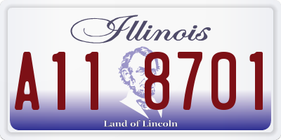 IL license plate A118701