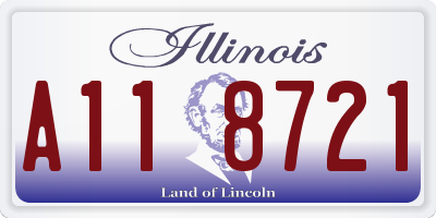IL license plate A118721