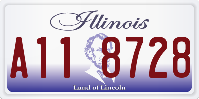 IL license plate A118728