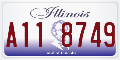 IL license plate A118749