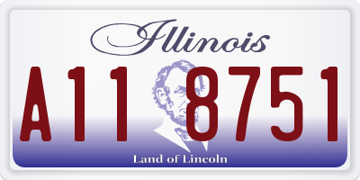IL license plate A118751