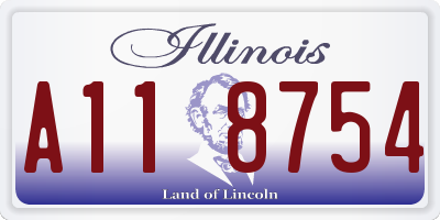 IL license plate A118754