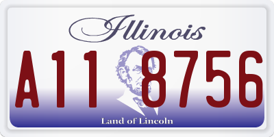 IL license plate A118756