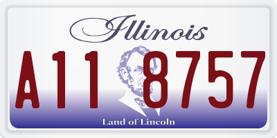 IL license plate A118757