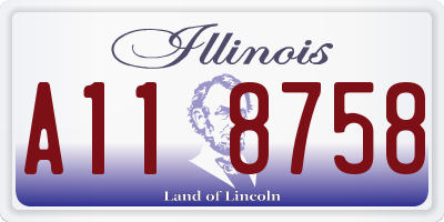 IL license plate A118758
