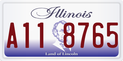 IL license plate A118765
