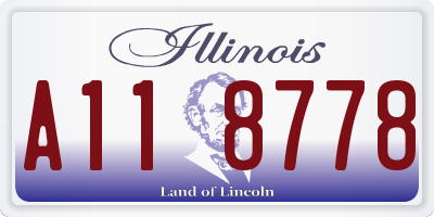 IL license plate A118778