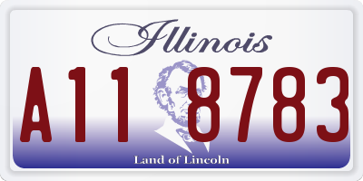 IL license plate A118783
