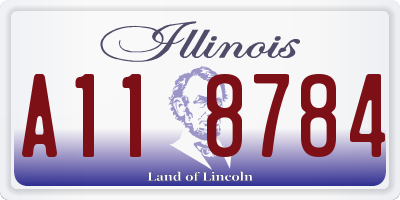 IL license plate A118784