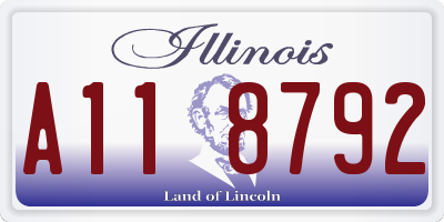 IL license plate A118792