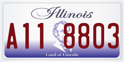IL license plate A118803