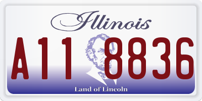IL license plate A118836