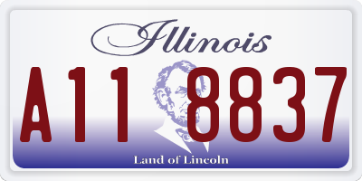 IL license plate A118837
