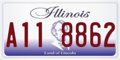 IL license plate A118862