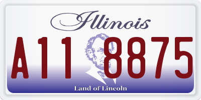 IL license plate A118875