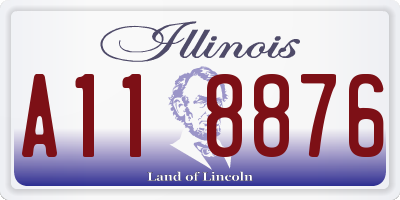 IL license plate A118876