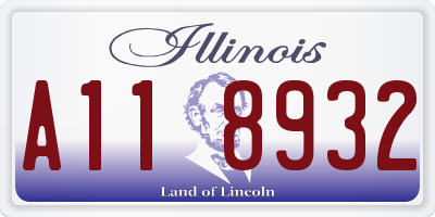 IL license plate A118932
