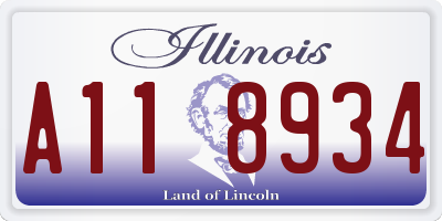 IL license plate A118934