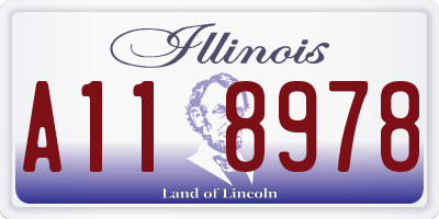 IL license plate A118978
