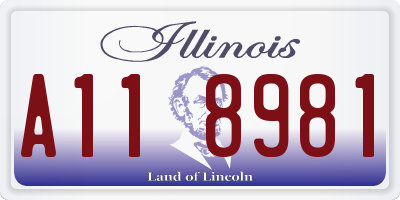 IL license plate A118981