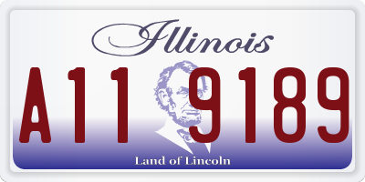 IL license plate A119189