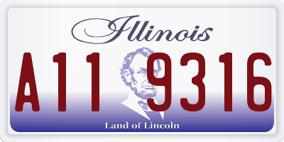IL license plate A119316