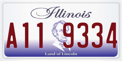 IL license plate A119334