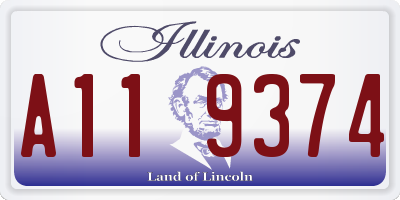 IL license plate A119374