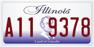 IL license plate A119378