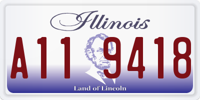 IL license plate A119418