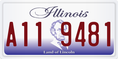 IL license plate A119481