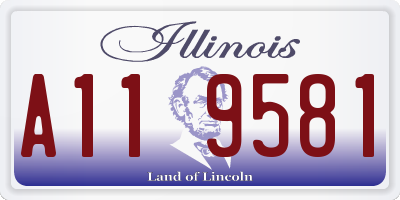 IL license plate A119581